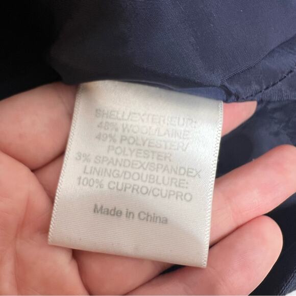 Tory Burch wool blend gold button sheath dress Sz 0 navy - Picture 6 of 7